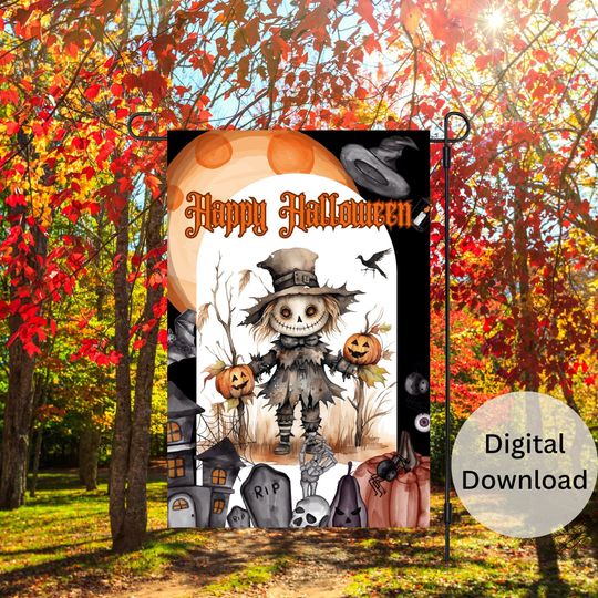 Discover Happy Halloween Garden Flag Sublimation  , Garden Decor
