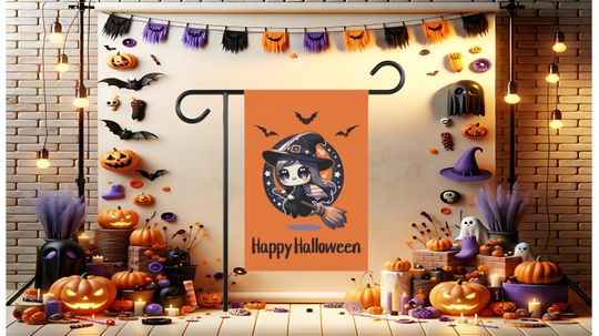 Discover Halloween Garden Flag Adorable Witch Outdoor Decor