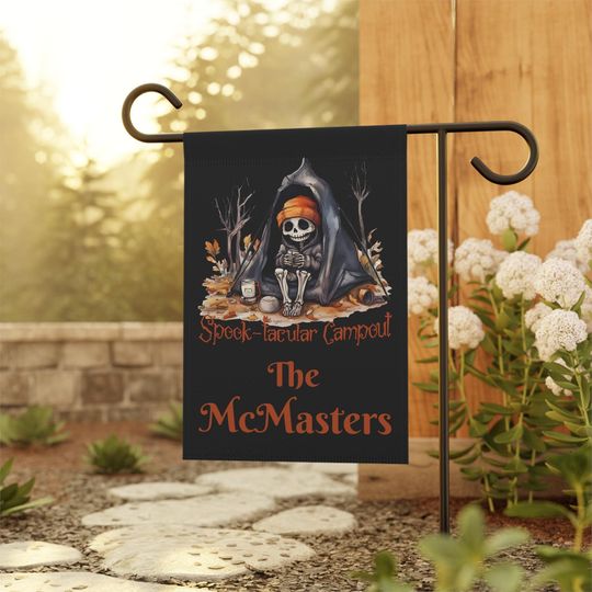 Discover Personalized Halloween Camping Flag, Custom Campsite Sign, Camper Gift