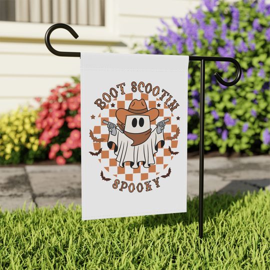 Discover Boot Scootin Spooky Western Halloween Garden Flag | Halloween Flag