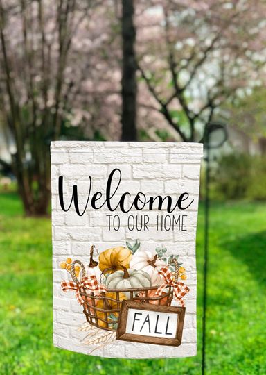 Pumpkin Basket Garden Flag  , Fall Sublimation, Sublimation Designs