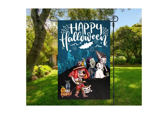 Discover Cute Halloween Garden Flag | Halloween garden flag