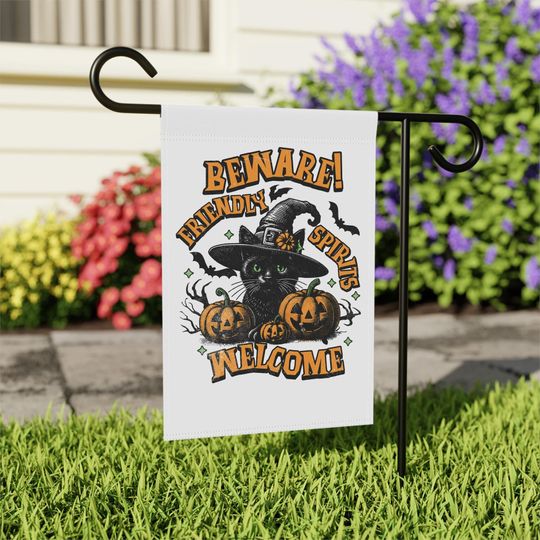 Discover Halloween cat garden flag, garden flag Halloween, halloween garden flag