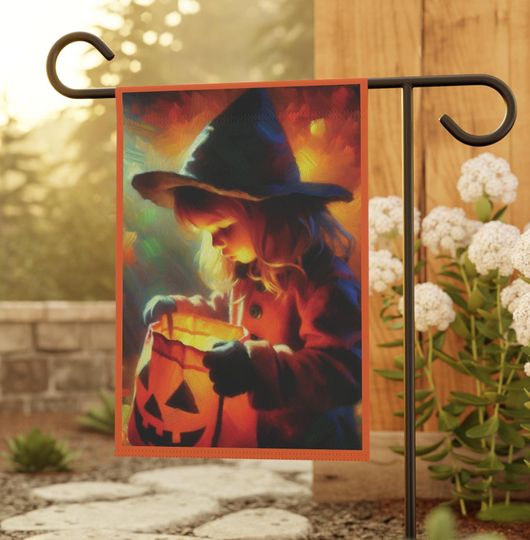 Discover Trick or Treat Halloween Garden & House Welcome Banner, Autumn House Flag
