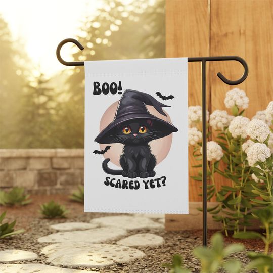 Discover Black Cat Halloween Flag Garden Decor Black Kitten Witch Flag Happy Halloween