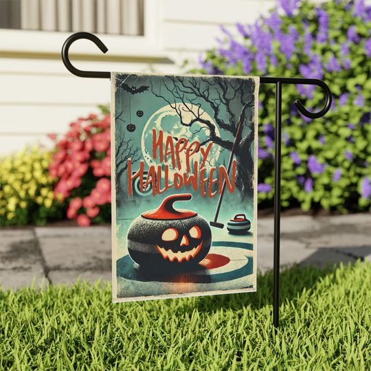 Halloween Curling Garden Banner ,Personalized Halloween Garden Flag