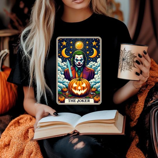 Discover Comfort Colors The Joker Halloween Tarot Card Halloween Retro Horror Shirt, Vintage Batman Joker Shirt