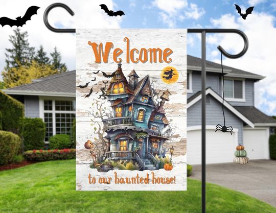 Welcome to our Haunted House, Halloween House Banner, Trick or Treat