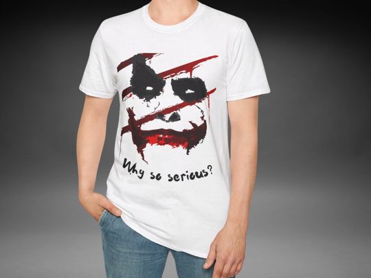 Joker Red Mouth T-Shirt, Graphic Tee, Why So Serious Crewneck Top, Mens Shirt, Joker Face Tee