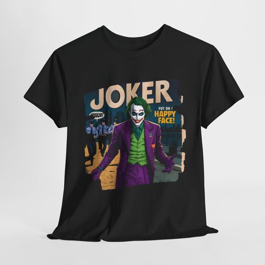 Joker T-shirt Comics Joker Vintage Shirt Gift For Him Men Clothing Halloween Shirt