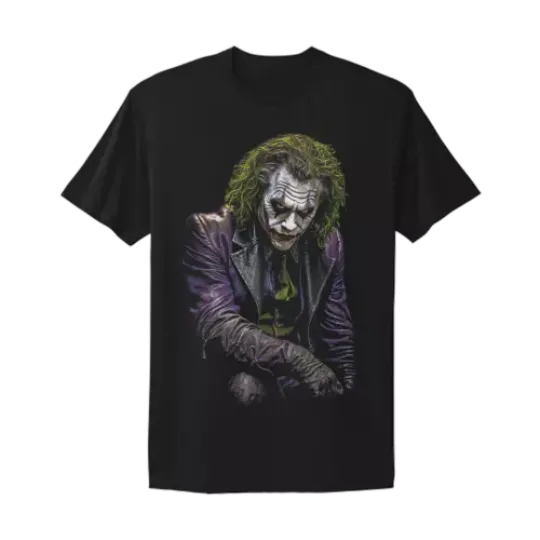 Batman Joker Dark Knight Classic Movie Heath Ledger Vtg promo design T-Shirt