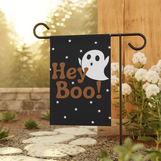Discover Halloween Garden Flag - Hey Boo!