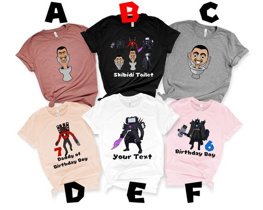 Skibidi Toilet Shirt, Titan Speakerman Shirt, Tvman tshirt, Skibidi Cameraman Tee, Birthday Party, Custom  Family Matching Birthday Shirts
