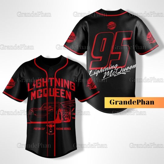Discover Halloween Mcqueen Baseball Jersey, Lightning Mcqueen Shirt, Disney Cars Shirt, Lightning Mcqueen Car Shirt, Cars Birthday Boy Shirt