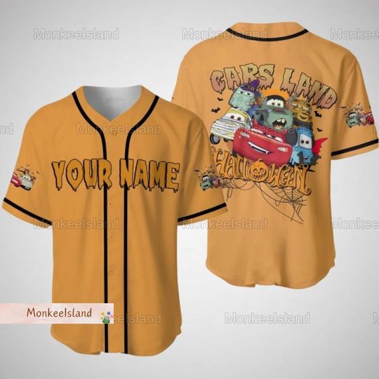 Discover Halloween Disney Cars Baseball Jersey, Custom  Lightning Mcqueen  Jersey, Horror Cars Jersey Team, Cars Cartoon Gift, Animation Jersey Shirt