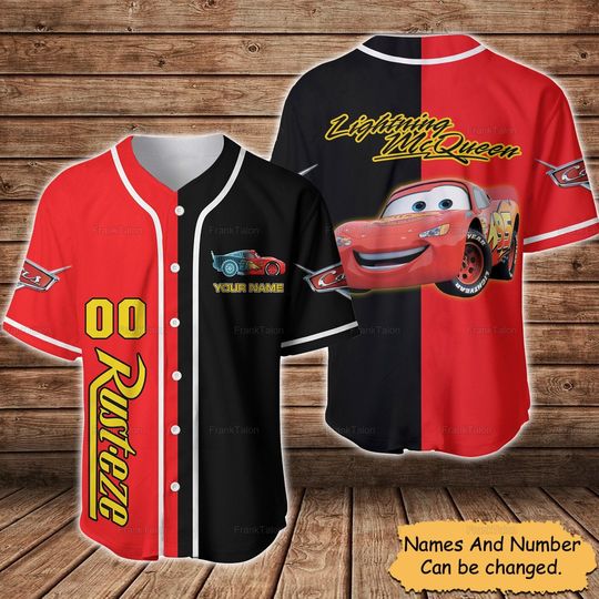Discover Lightning McQueen Baseball Jersey Shirt, Disney Baseball Jersey, Lightning McQueen Car Shirt, Disney Jersey Shirt, Gift For Men