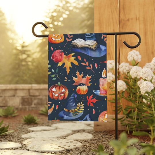 Discover Halloween Garden Flag Double Sided Fall Outdoor Yard Flag Outdoor Halloween