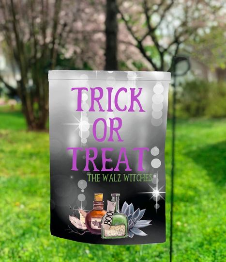 Discover Trick or Treat Garden Flag PNG, Fall Sublimation, Sublimation Designs