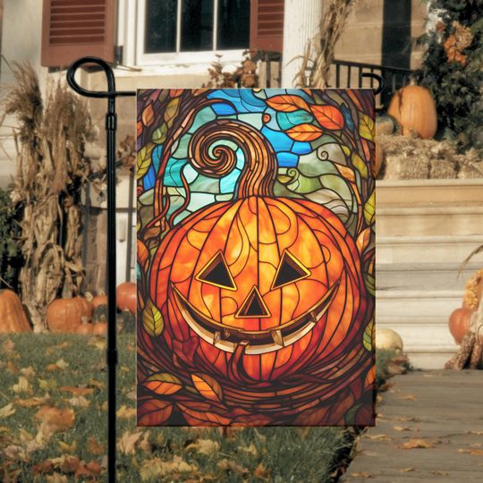 Discover Halloween Pumpkin Garden Flag Spooky Season Gift for Halloween Decor