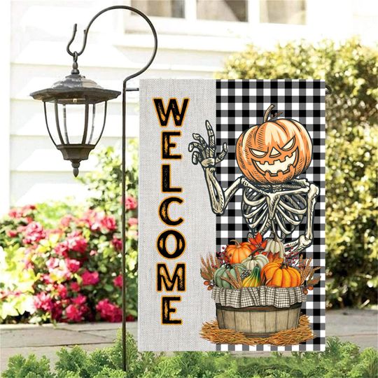 Discover Welcome Halloween Garden Flag | Halloween House Banner | Spooky Season Decor