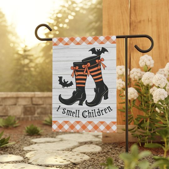 Discover Halloween Garden Flag, Witch flag, I Smell Children, Fall Garden Flag