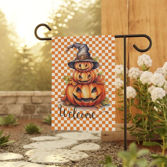 Discover Halloween Garden Flag, Fall Garden Flag, Pumpkin Garden Flag, House Flag