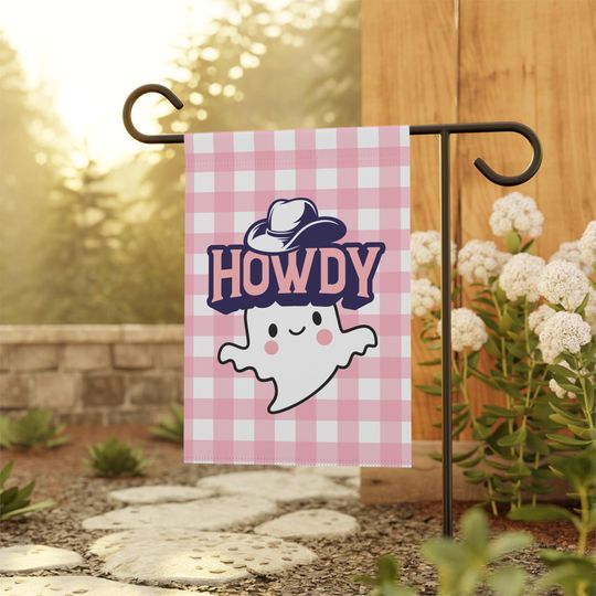 Discover Ghost Halloween Decor Garden Flag with Howdy Ghost Halloween Fall Garden Flag
