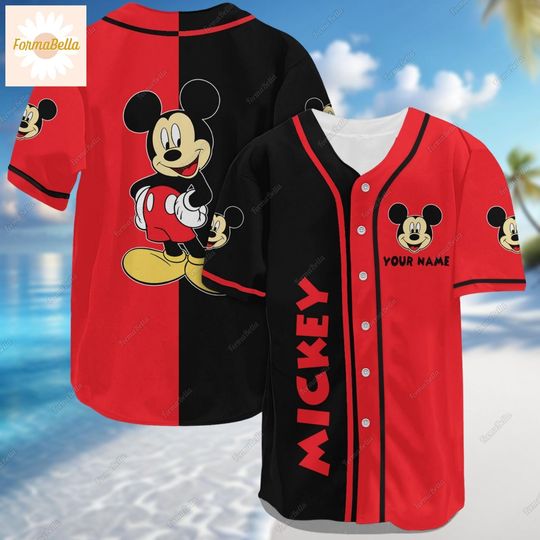 Discover Personalized Custom Mickey Mouse Baseball Jersey, Disney Mouse Baseball Shirt, Birthday Gift For Kid Adult, Magic Kingdom Shirt