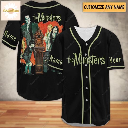 Discover Halloween Jersey, The Munster Baseball Shirt, Custom Baseball Shirt, Horror Movie Shirt, The Munster Tv Series Jersey, Scary Movie Shirt