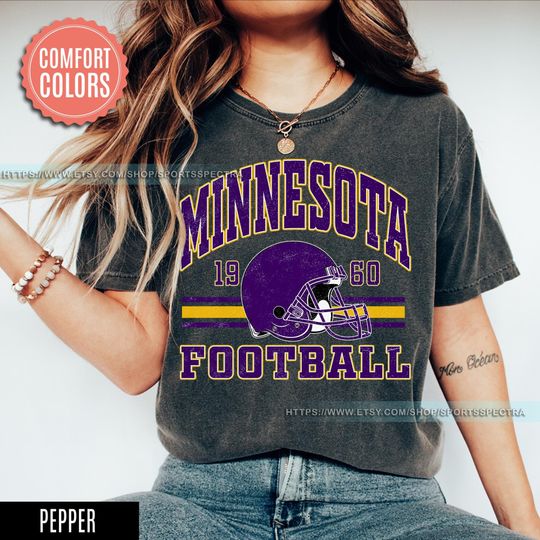 Discover Minnesota Football Vintage Style Comfort Colors Shirt, intage Comfort Colors Vikes Shirt,Vintage Minnesota Crewneck,Minnesota Fan Gift