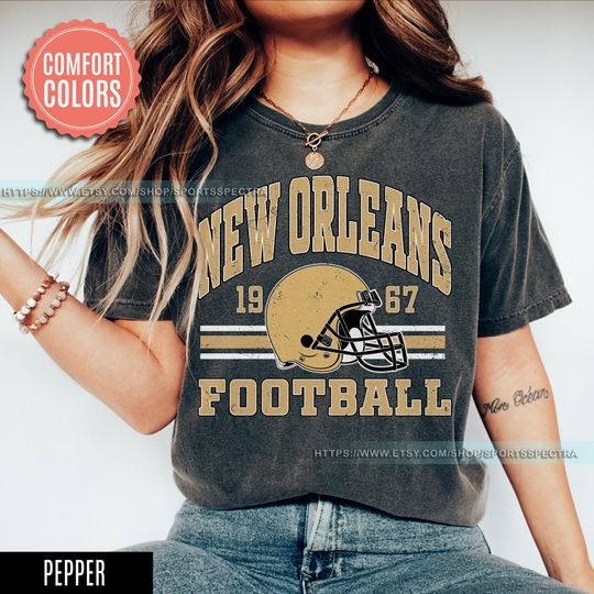 Discover New Orleans Football Vintage Style Comfort Colors T-Shirt,New Orleans Football T-Shirt,Retro Saint Sunday Football Shirt