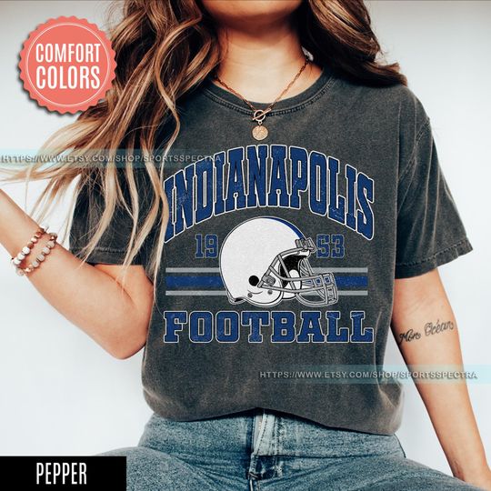Discover Indianapolis Football Vintage Style Comfort Colors T-Shirt,Indianapolis Football Shirt, Retro Indianapolis Football Fan Gift