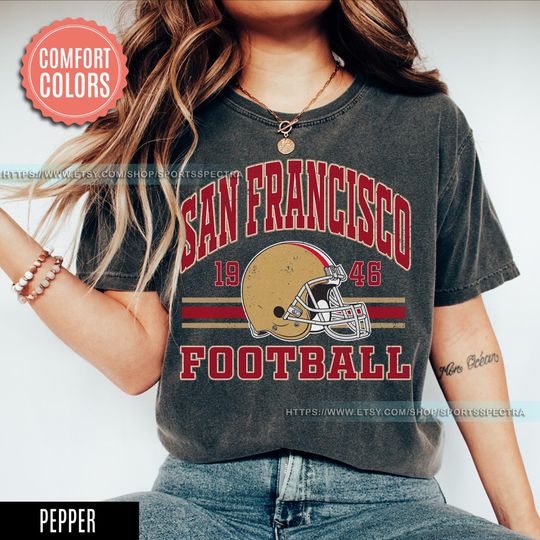 Discover San Francisco Football Vintage Style Comfort Colors T-Shirt, San Francisco Football Tshirt, San Francisco Football Crewneck