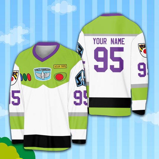 Discover Personalized Buzzz Llightyear Ice Hockey Jersey Ddisney Ttoy Storyy Hockey Jersey, Custom Ddisney Cartoon Matching Jersey For Ddisney Lovers