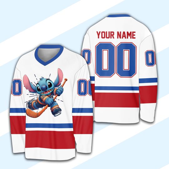 Discover Custom Disneyy Ice Hockey Jersey Ddisneyland Stitch Hockey Jersey Ddisney Family Vacation Matching Jersey Ddisney Shirt For Stitch Lover Fan