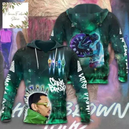 Chris Brown Hoodie, Chris Brown 11 11 Tour 2024 3D Hoodie