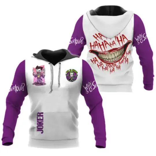 Joker Horror Smile Ha Ha Ha Why So Serious Halloween 3D HOODIE