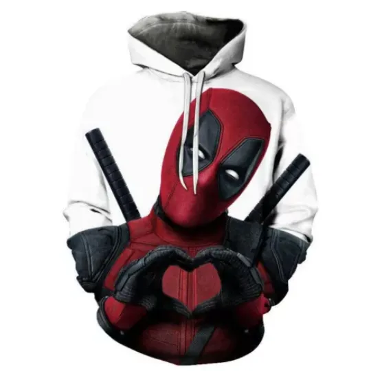 Marvel Deadpool Men 3D Print Hoodie Cosplay Character Jacket Pullover