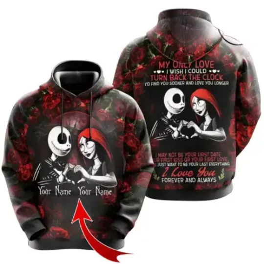 Discover Personalized Jack Skellington & Sally Love Forever And Always Hoodie 3D Printed