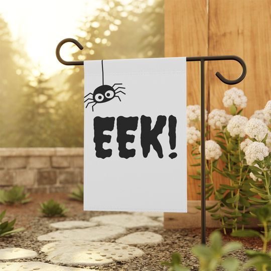 Eek! Halloween Garden Flag- Eek, Spider, Garden Flag, Fall Garden Flag