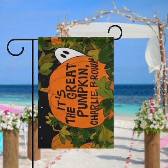 Discover It's The Great Pumpkin, Charlie Brown Garden Flag - Vintage Halloween Decor