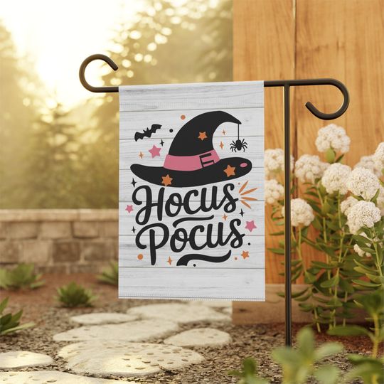 Halloween Garden Flag, Hocus Pocus, Fall Garden Flag, Porch Decor