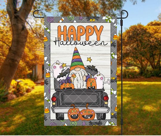 Discover Happy Halloween Garden Flag, Cute Halloween Garden Flag Template