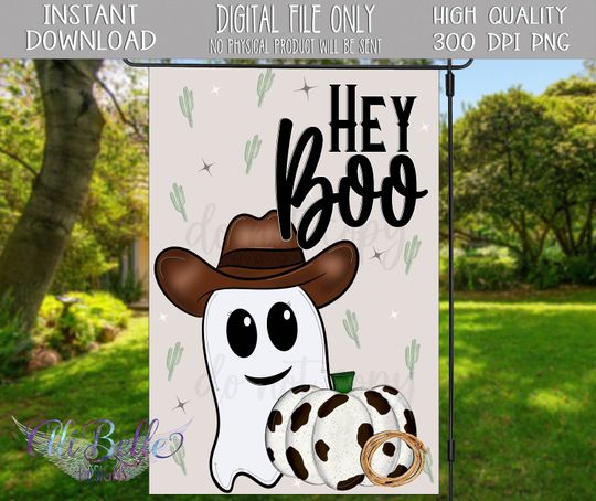 Discover Halloween Garden Flag| Cute Ghost| Ghost Cowboy| Cowboy| Fall