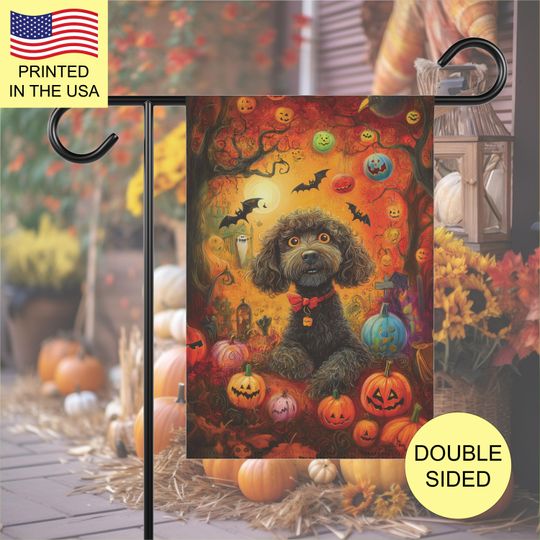 Discover Funny Dog Halloween Garden Flag Cute Halloween Decor Labradoodle House Banner