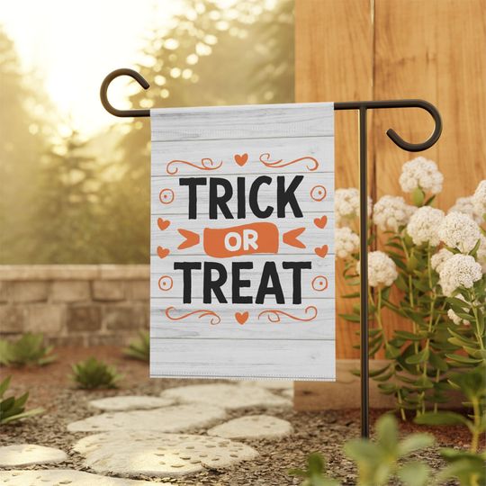 Discover Halloween Garden Flag, Trick or Treat, Fall Garden Flag, Porch Decor