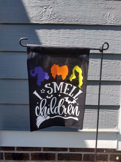 Halloween garden flag, Hocus Pocus garden mailbox flag, I smell children decor