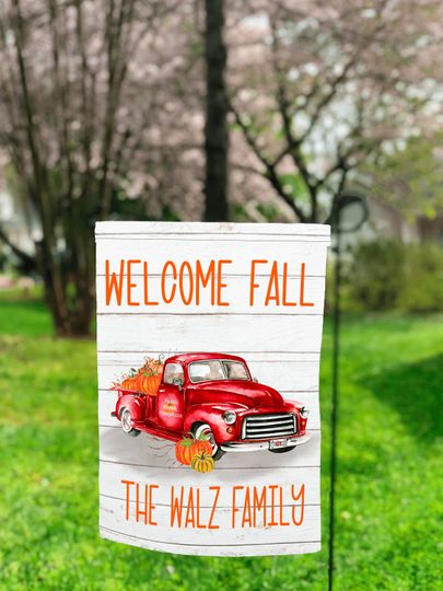 Discover Fall Truck Garden Flag  , Fall Sublimation, Sublimation Designs