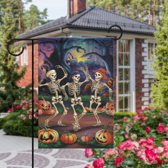 Discover halloween skeleton  Garden Flag  - halloween garden flag