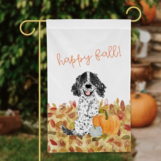 Discover Fall Pumpkin Spaniel Garden Flag | Fall Garden Flag, Happy Fall